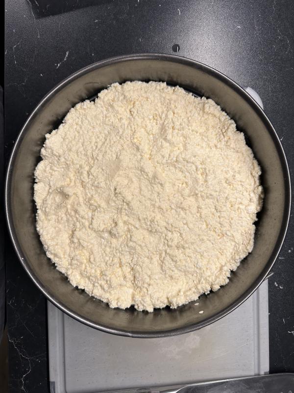 Tvorog inside baking dish